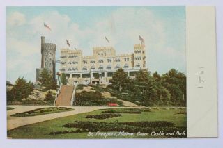 Old Udb Postcard Casco Castle And Park,  South Freeport,  Maine,  Pre 1907