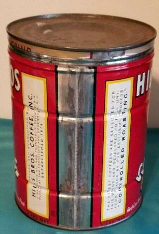 VTG HILLS BROTHERS METAL RED YELLOW COFFEE CAN KEY OPENED DISPLAY 2
