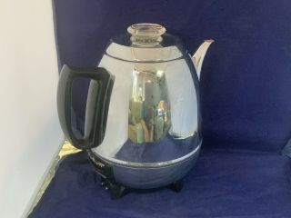 Vintage Ge General Electric Chrome Pot Belly Percolator Coffee Maker 18p40