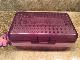 Spacemaker Pencil Box Purple & Clear Frosted Vintage 90 