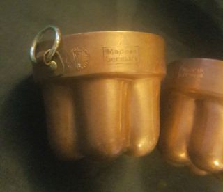 4 Vintage Christian Wagner Tin Lined Copper Jello Mold Germany Mould (AA1 - 2) 2