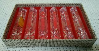 Set Of 6 Vintage 24 Lead Crystal Glass Knife Rests,  Made In Germany
