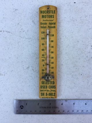 Vintage Nucastle Motors Advertising Thermometer