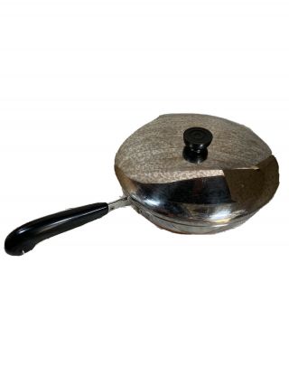 Vintage Revere Ware 1801 10 Inch Skillet Frying Pan Copper Clad Includes Lid