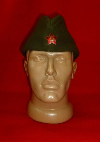 1955 Russian Soviet Army Officer Pilotka Cap Hat Size 57 Krasniy Voin USSR 2