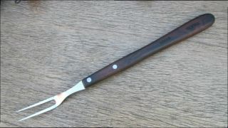 Xl Older Vintage Dexter Usa Stainless Steel Chef Kitchen Fork W/rosewood Handle