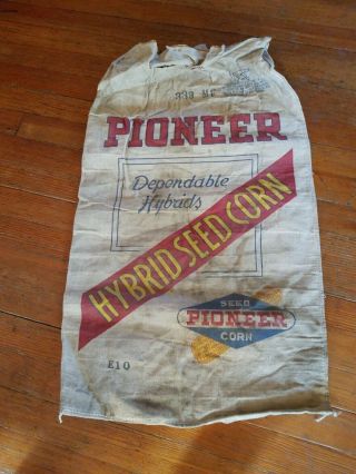 Vintage Pioneer Hi - Bred Seeds Seed Corn Cloth Bag Or Sack 339mf E10