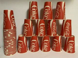 37 Vtg Waxed Coated Coke Coca Cola Paper Cups 16oz Dixie Cup No 348 Nos