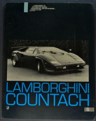 1982 - 1983 Lamborghini Countach S Sales Brochure Sheet