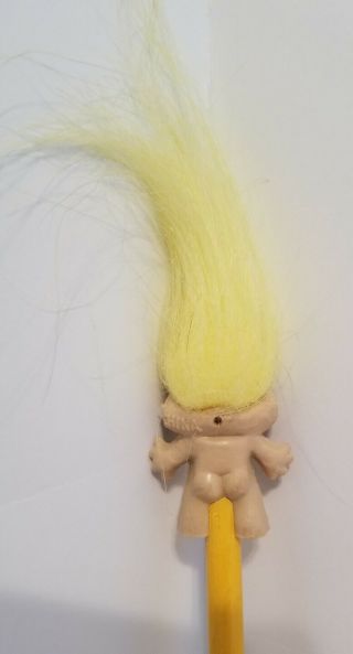 Vintage 1990s Troll Pencil Topper Yellow Hair 3