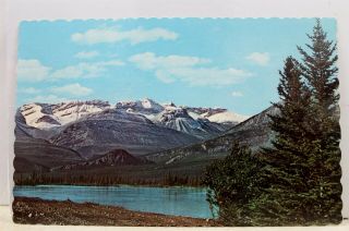 Canada Alberta Jasper Lake Pyramid Mountain Snaring Postcard Old Vintage Card Pc