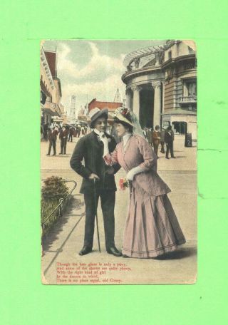 Yy Postcard Old Coney Lovers Men And Woman Beauty Vintage Post Card - 2