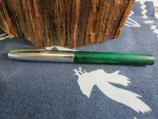 Vintage Sheaffer Transluscent Green Fountain Pen F Nib Rp28