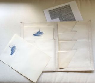 Vintage Pack Stationery Letterhead 1955 Uss Glacier Navy Operation Deep Freeze