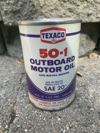Vintage Quart Can - Texaco 50 - 1 Outboard Motor Oil