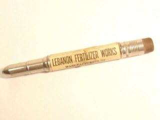 Vintage Bullet Pencil Advertising Lebanon Fertilizer,  Lebanon,  Pa