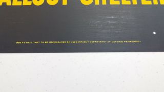 14x10 Reflective Metal Nuclear Fallout Shelter Sign US Army DOD FS2 Org NOS 2