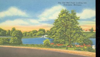Dowagiac,  Michigan - The Old Mill Pond Looking - Linen - (mich - D)