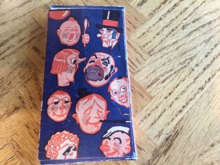 Vintage Funny Face SChool Crayons (8) Empire Pencil Box Clown Black AMericana 2