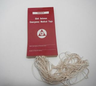 1950s Civil Defense Emergency Medical Tags Wa State Cold War Fallout Shelter Vtg