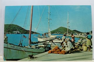 Virgin Islands St Thomas Charlotte Amalie Waterfront Postcard Old Vintage Card