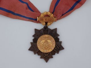 1958 York National Guard 20 Year Long & Faithful Service Medal 14kt Gold