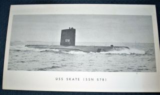 1957 Uss Skate Ssn 578 Us Navy Submarine Launch Program Folder Officers & Crew