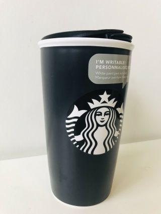 Black Starbucks Coffee Writable Ceramic Travel 12 Oz Tumbler,  Missing Pen 3