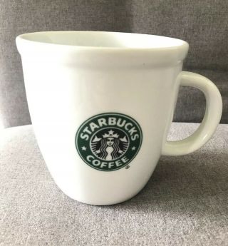 2007 Starbucks White Abbey Green Mermaid Siren Logo Large Coffee Mug