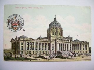 State Capitol Little Rock Arkansas 1913 Posted Postcard.  Old Card