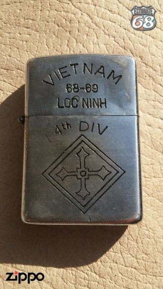 Vintage Zippo Petrol Lighter Vietnam War Loc Ninh 68 - 69