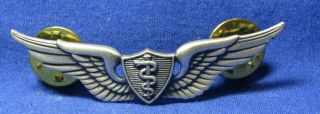 Vietnam War Sterling Army Flight Surgeon 2 Inch Wings Badge By Gemsco