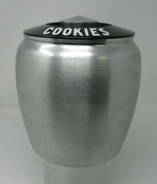 Vintage Mid Century Modern Kromex Spun Aluminum Cookie Jar Canister