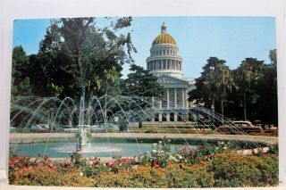 California Ca Sacramento State Capitol Fountain Postcard Old Vintage Card View
