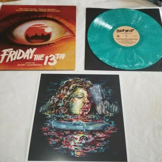 Waxwork Friday The 13th Soundtrack Lp W/ Art Print Limited Blue Rare Oop