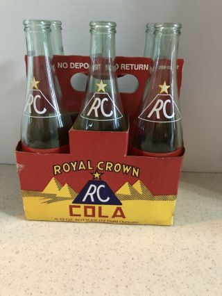 Royal Crown Rc Cola 6 Pack Of Glass 12 Oz.  Bottles In Cardboard Carton