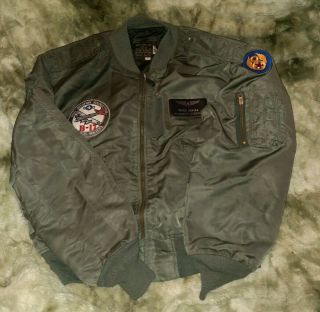 Vintage Usaf Type L - 2 Jacket,  Flying,  Light,  Sz Large Embroidered B - 17