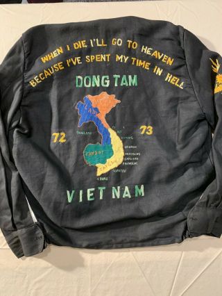 Vietnam Hand Embroidered Tour Jacket Vintage Dong Tam Vietnam War