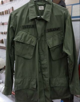 Orig.  Vietnam Type 3 Slant Pocket Jungle Fatigue Shirt / Blouse - Small - U344