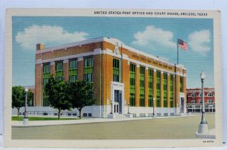 Texas Tx Abilene Us Post Office Court House Postcard Old Vintage Card View Post