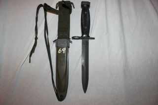 Boc M7 Us Military Issue Vietnam Fighting Knife Usmc Army With M8a1 Scabbard T4