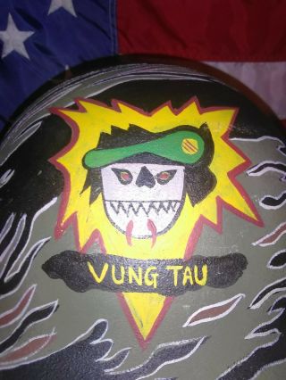 Vietnam War Steel Pot Helmet MACV - SOG CCN Vang Tau Province insignis - 1971 2