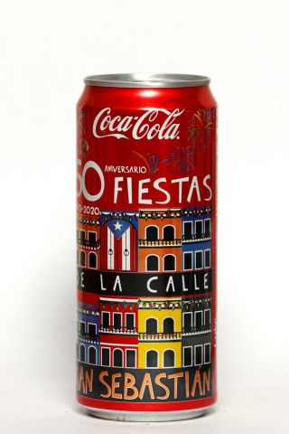 2020 Coca Cola Can From Puerto Rico,  50 Anniv Fiestas San Sebastian (355ml)