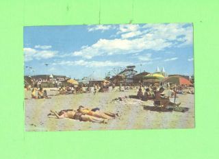 Zz Postcard Old Orchard Beach Maine Bathers On The Beach