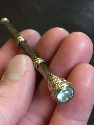 Antique Victorian Gold Filled Retractable Sliding Pencil.