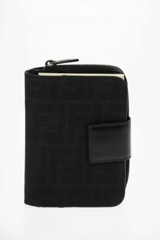 Fendi Women Travel Accessories Black Leather Fabric Agenda Phonebook Black