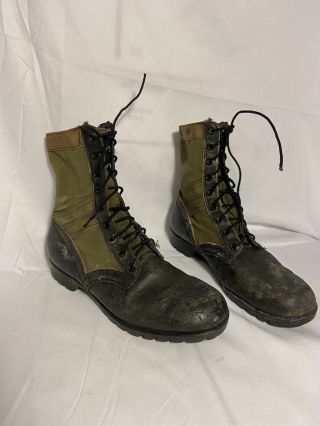Vintage 1966 Vietnam Jungle Boots Military Cic Size 10r Spike Protective 12