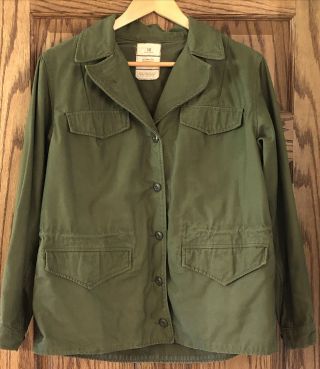 Vintage Us Army Military Od - 107 Women’s Wac Waac Field Coat Uniform Jacket 14r