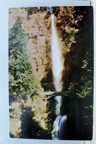 Oregon Or Multnomah Falls Columbia River Highway Postcard Old Vintage Card View