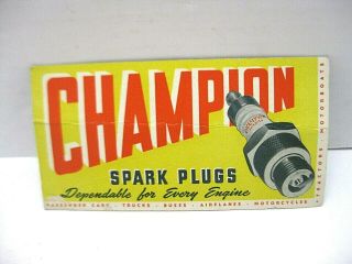 6 " X 3 " Champion Spark Plugs Dependable For Every Engine Cardboard Cut Out Sign